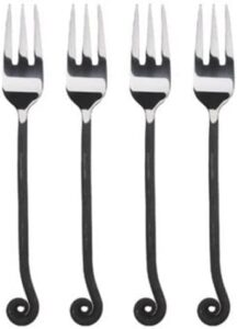 treble chef 7 1/2" salad fork (set of four) medieval twisted dining hall eating/feasting utensils set functional fork cutlery for family dinner/hotel/restaurant eating set for carrying