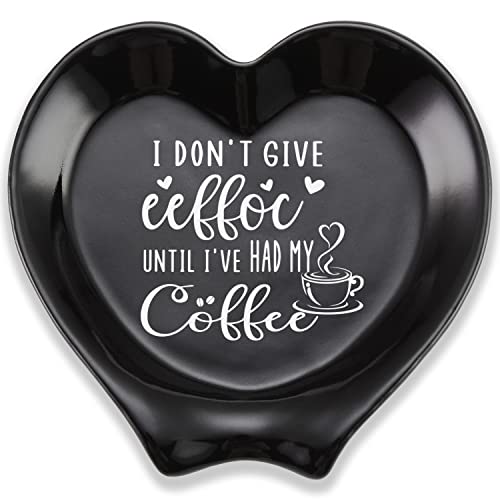 Heart-shaped Ceramic Coffee Spoon Rest, Coffee Spoon Holder, Station Decor Coffee Bar Accessories, Coffee Table Decor, Funny Coffee Quote, Coffee Lovers Gift for Sisters Girlfriends Women, and Men