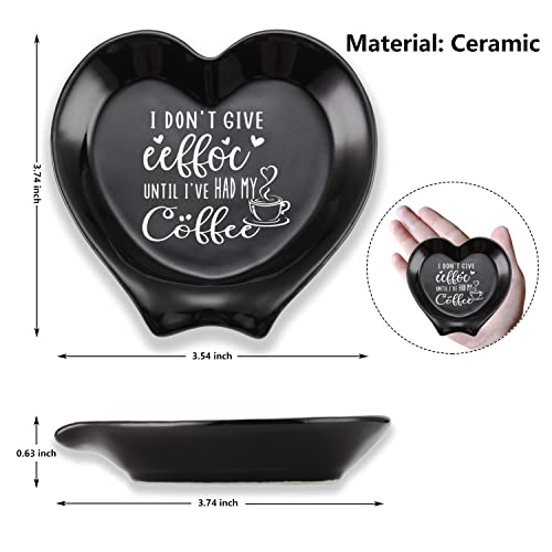 Heart-shaped Ceramic Coffee Spoon Rest, Coffee Spoon Holder, Station Decor Coffee Bar Accessories, Coffee Table Decor, Funny Coffee Quote, Coffee Lovers Gift for Sisters Girlfriends Women, and Men