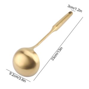 Stainless Steel Ladle Spoon Kitchen Turner, Big Soup Ladle Useful Kitchen Turner Cooking Tool Utensil Tool (Soup Ladle-Gold)