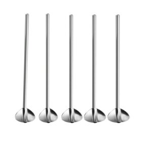 tsacte stainless steel spoon drink straw set of 5 long spoons heart-shaped food-grade straw spoon for home café office restaurant