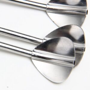 TSACTE Stainless Steel Spoon Drink Straw Set of 5 Long Spoons Heart-shaped Food-Grade Straw Spoon for Home Café Office Restaurant