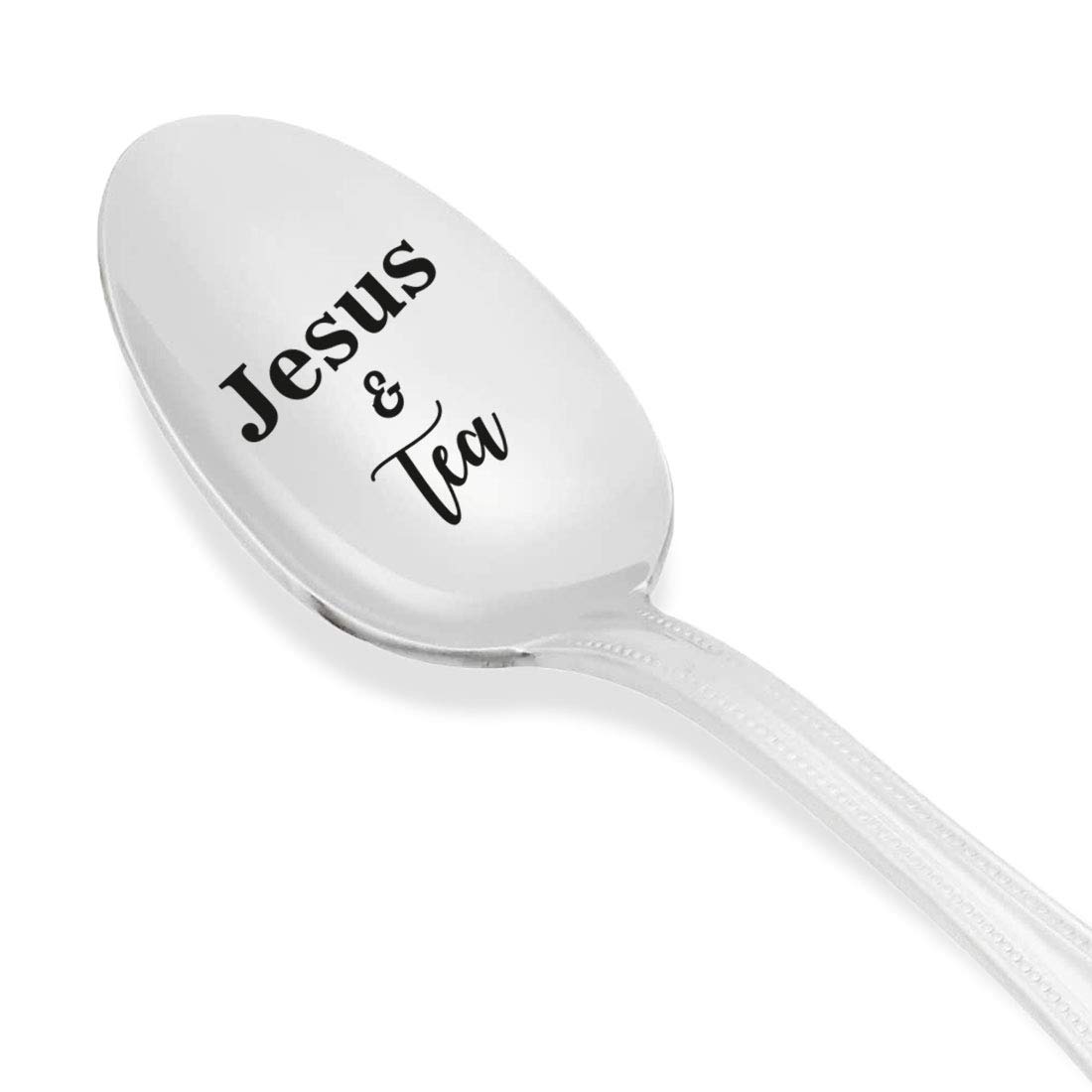 Religious Gift for Men | Jesus and Tea Spoon Gift for Mother Father | Tea Lover Gift Idea | Thanksgiving / Christmas Gift for Grandparents | Holiday Gift for Parents - 7 Inch Stainless Steel Spoon