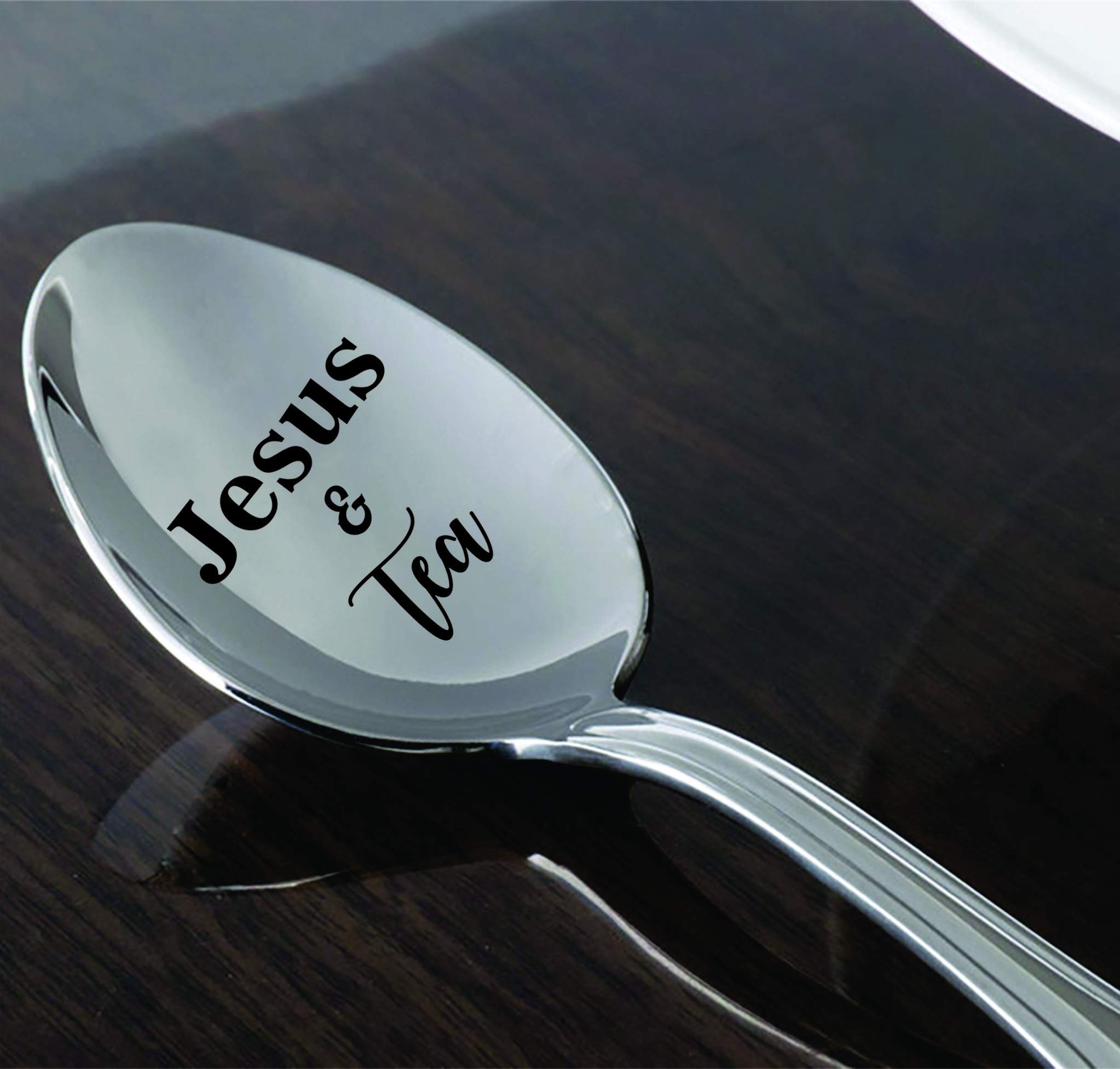 Religious Gift for Men | Jesus and Tea Spoon Gift for Mother Father | Tea Lover Gift Idea | Thanksgiving / Christmas Gift for Grandparents | Holiday Gift for Parents - 7 Inch Stainless Steel Spoon