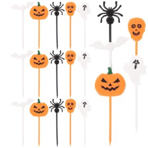 12pcs halloween cocktail picks fruit fork creative fashion cartoon fruit sign childrens holiday fruit fork set