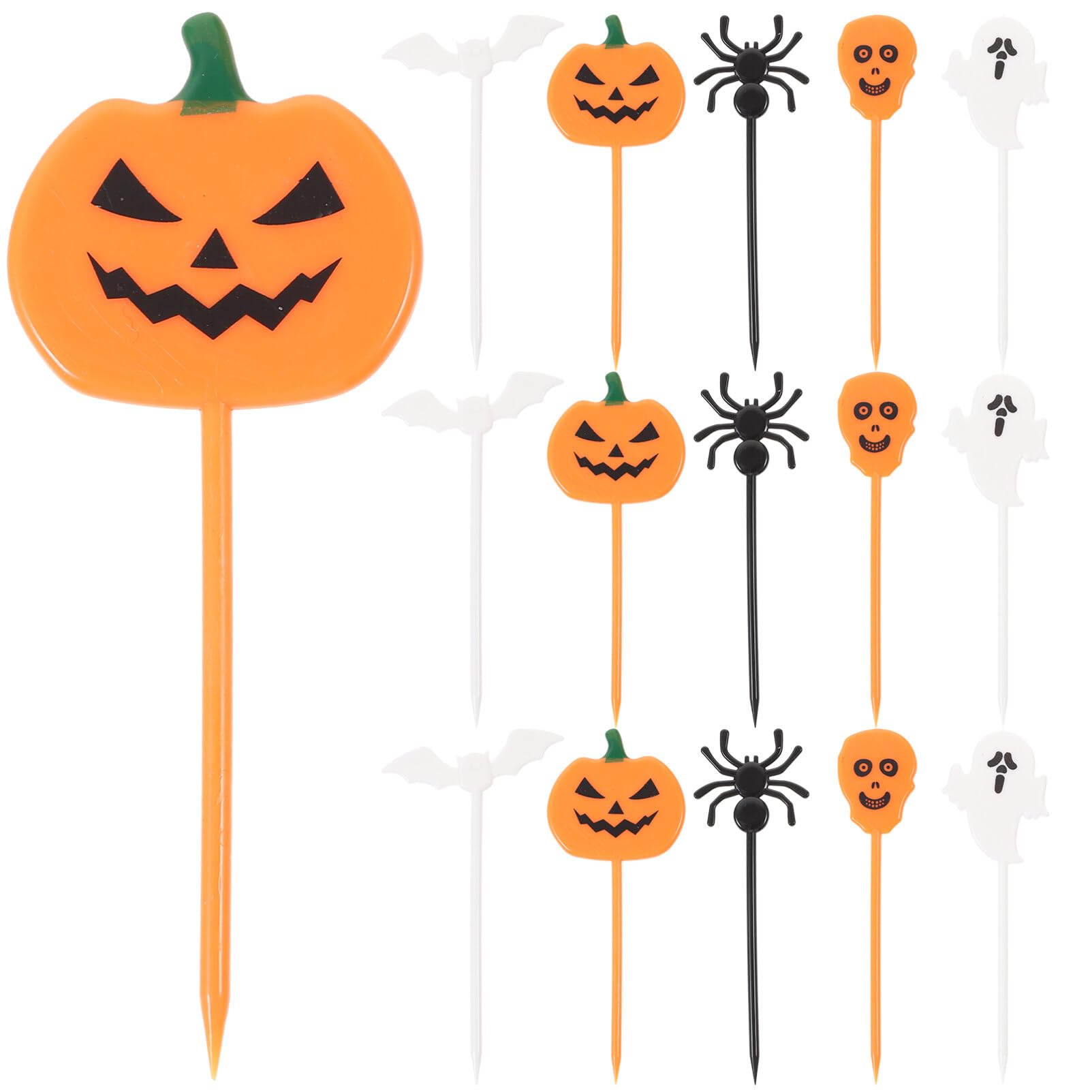 12PCS Halloween Cocktail Picks Fruit Fork Creative Fashion Cartoon Fruit Sign Childrens Holiday Fruit Fork Set