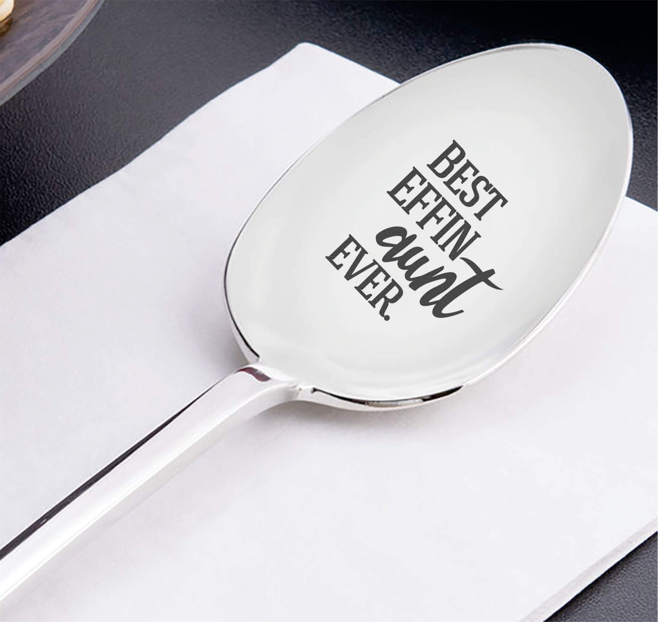 Aunt gifts for christmas - Best aunt Ever Gifts - Best auntie ever - Aunt gifts from niece - Best Effin Aunt Ever - Aunt announcement gifts - Engraved Coffee Spoon for Aunt - Best Aunt Gifts #SP9