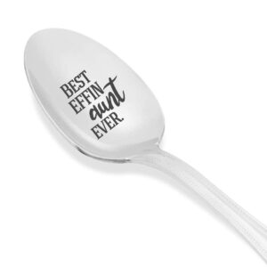 Aunt gifts for christmas - Best aunt Ever Gifts - Best auntie ever - Aunt gifts from niece - Best Effin Aunt Ever - Aunt announcement gifts - Engraved Coffee Spoon for Aunt - Best Aunt Gifts #SP9