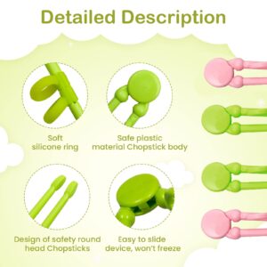 MOTZU 2 Pairs Training Children Beginners Chopsticks - Fun and Easy to Use Cheater Chopsticks, Learning Chopstick Helper, Plastic Chopsticks for Beginners, Kids & Adults - Reusable & Dishwasher Safe