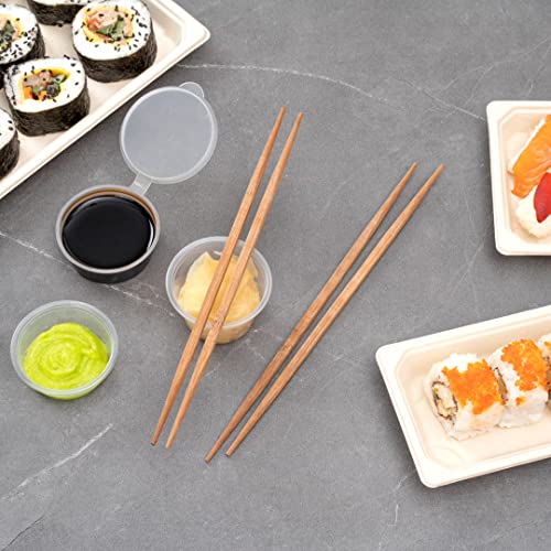 Restaurantware 9.5 Inch Wooden Chopsticks 100 Carbonized Chinese Chopsticks - With Both Pointed Ends Sustainable Cedar Noodle Chopsticks Disposable For Home Or Take Outs