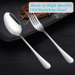 12 Piece Silverware Set, findTop Stainless Steel Dinner Forks and Spoons, Heavy-duty Forks and Spoons Cutlery Set (8 Inches)