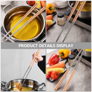 Luxshiny Stainless Steel Chopsticks Long Chopsticks Frying Cooking Chopsticks Foods Serving Chopsticks Hot Pot Chopsticks Public Chopsticks for Home Restaurant (40cm)