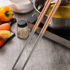 Luxshiny Stainless Steel Chopsticks Long Chopsticks Frying Cooking Chopsticks Foods Serving Chopsticks Hot Pot Chopsticks Public Chopsticks for Home Restaurant (40cm)