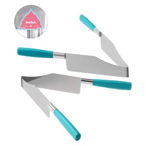 DOITOOL 2pcs Cake Slicer Cutters, Stainless Steel Cake Slicer cutter,metal cutter Pie Knife Cake Lifter Tools Professional Pastries Divider for Cakes Pie Desserts Pizza (Random Color Blue Or Pink)