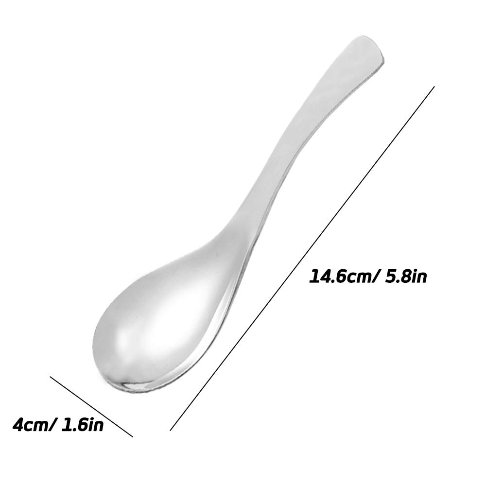 Set of 6, Heavy-Duty Soup Spoons, findTop Stainless Steel Soup Spoons, Table Spoons- 5.8 Inches