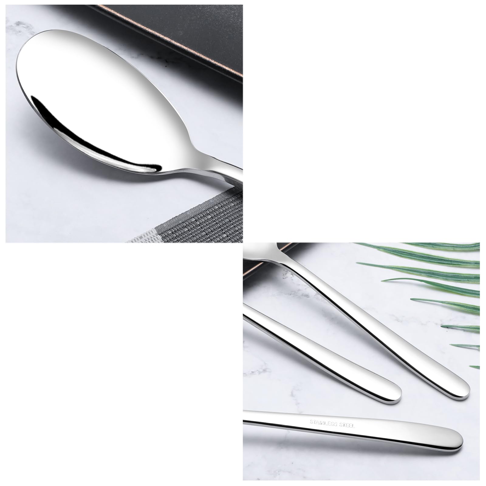 Nicesh 8-Piece Stainless Steel Large Buffet Serving Spoon, Large Kitchen Spoon