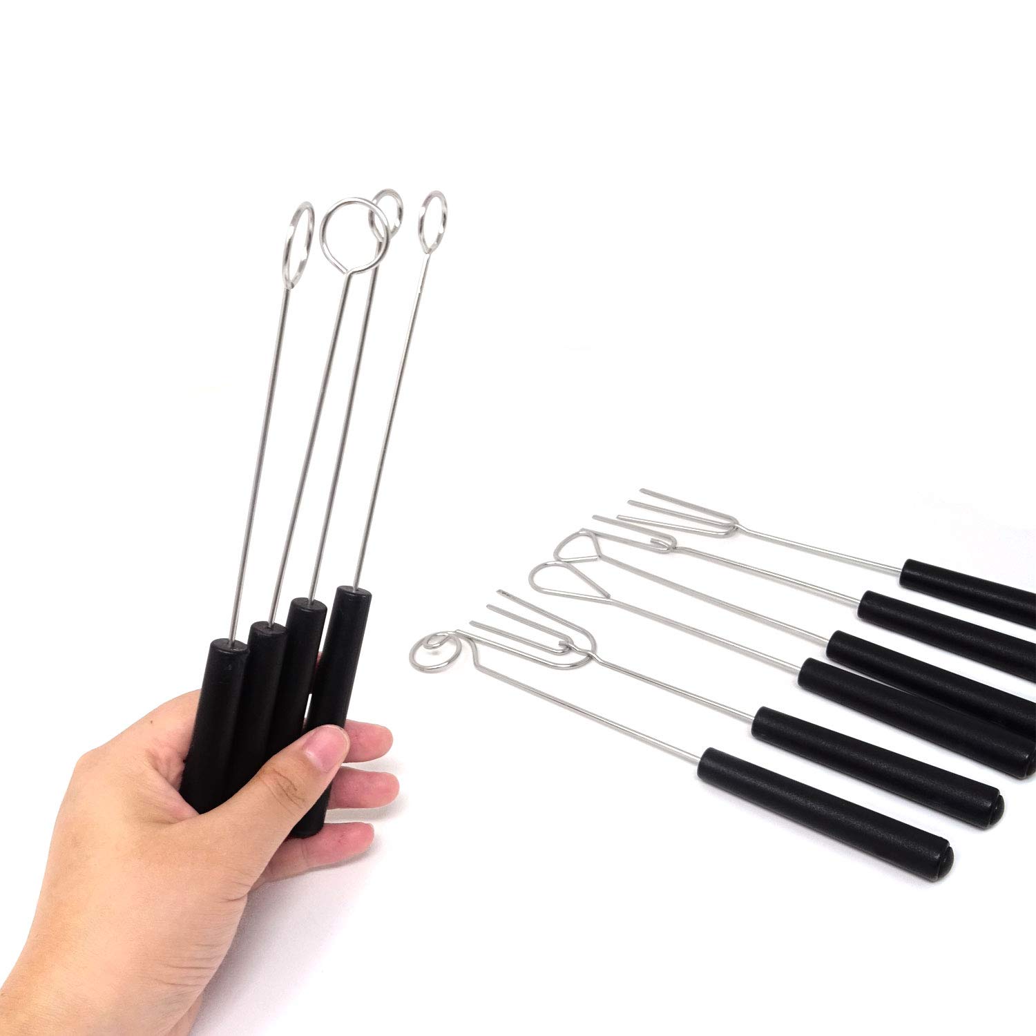 Honbay 10PCS Stainless Steel Chocolate Candy Dipping Forks Fondue Forks for Baking