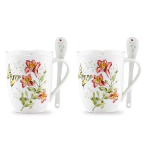lenox 833960 butterfly meadow mugs and spoon set