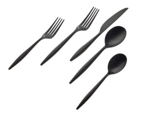 godinger flatware set, dinner forks, salad forks, tablespoons and teaspoons cutlery set, milano - 20 piece set
