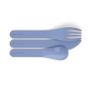 MONBENTO - Cutlery Set for Lunch Box MB Pocket Infinity - 3 Pieces Fork Knife Spoon - Flatware Set for Work Lunch Packing - Biodegradable Plastic - Blue