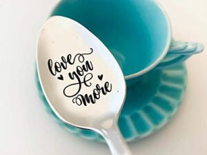love you more valentines day gift love you most engraved spoon gift for boyfriend girlfriend | christmas birthday gift for men women | engagement gift for bride