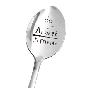 funny friendship gift for women men - funny coffee spoon engraved stainless steel for friend coffee lover - best tea spoon gift for kids friends - perfect gifts for birthday/valentine/christmas