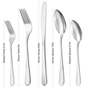 Gold Silverware Set, 20 Piece Flatware Cutlery Set Stainless Steel Kitchen Utensils Service for 4, Dishwasher Safe, Mirror Polished Dinner Knife, Fork, Spoon for Home and Restaurant (Gold)