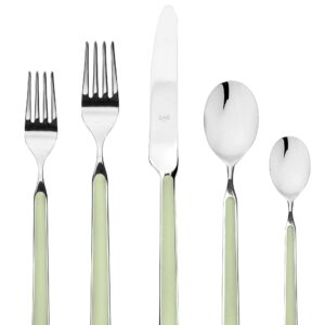MEPRA 10S622005 Fantasia Sage 5-Piece Durable 18/10 Stainless Steel American Style Flatware Cutlery Set for Fine Dining, Dishwasher Safe, Service for 1