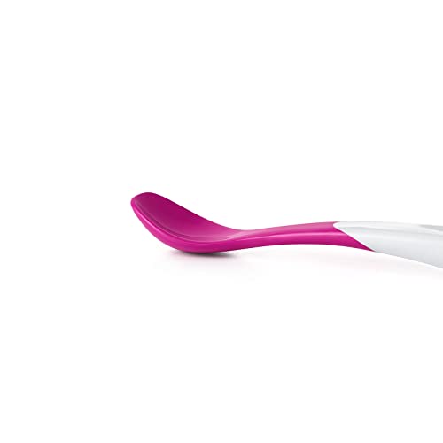 OXO Tot Plastic Feeding Spoons with Travel Case- Teal & Pink , 3 Piece Set