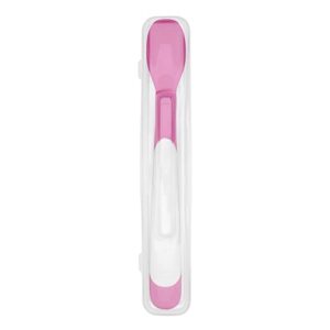 OXO Tot Plastic Feeding Spoons with Travel Case- Teal & Pink , 3 Piece Set