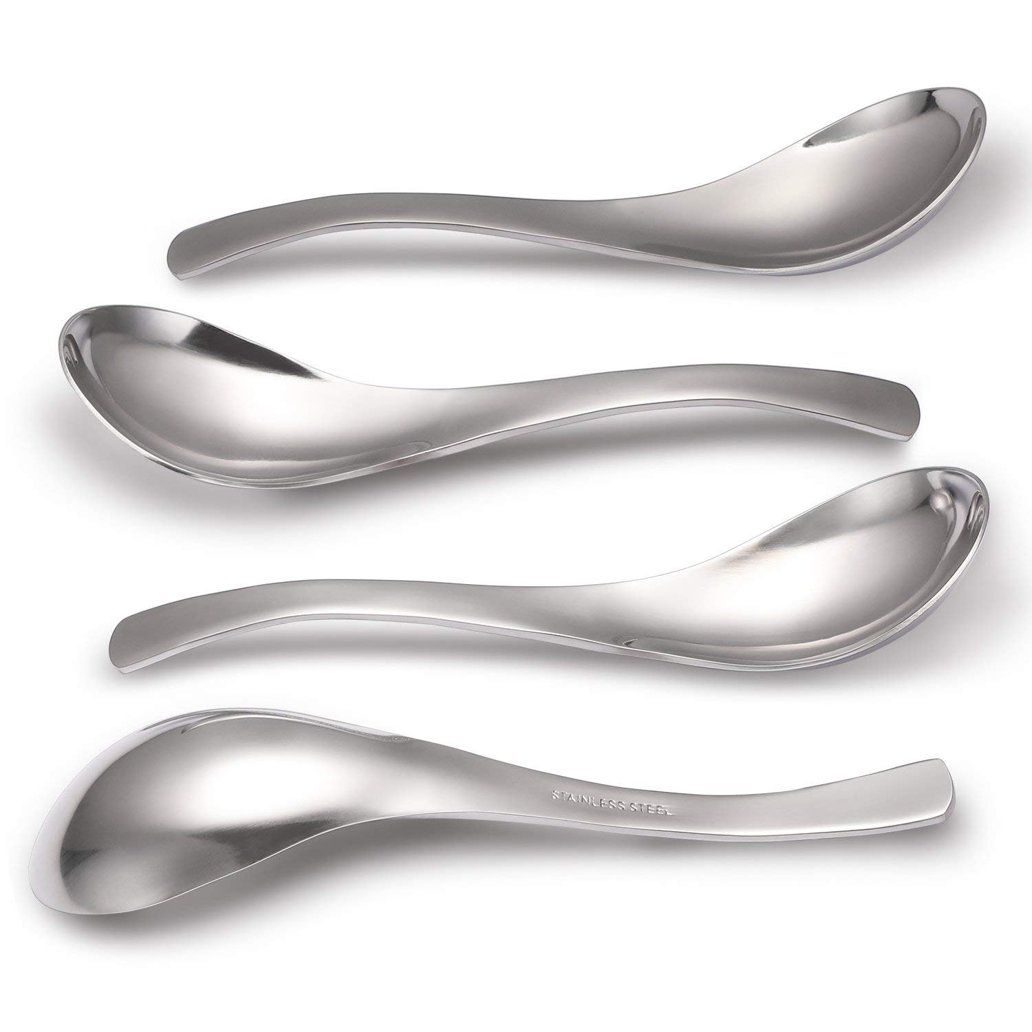 COMIART Stainless Steel Soup Spoon, Coffee Spoon, Table Spoon,Thick Heavy Weight for Home, Kitchen or Restaurant, Set of 6 (Soup Spoon)