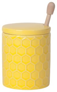 now designs stone honey pot, honeycomb - 3 x 4 in | 10 oz capacity