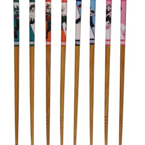 My Hero Academia Set Of 4 Collectible Anime Bamboo Chopsticks 8.85 Inches Long Gift Set