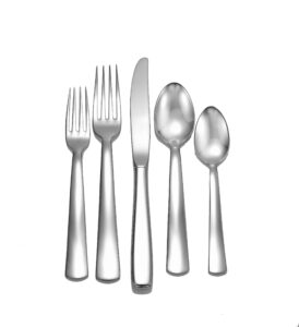 modern america 20 piece set service for 4 stainless steel flatware 18/10 silverware made in usa