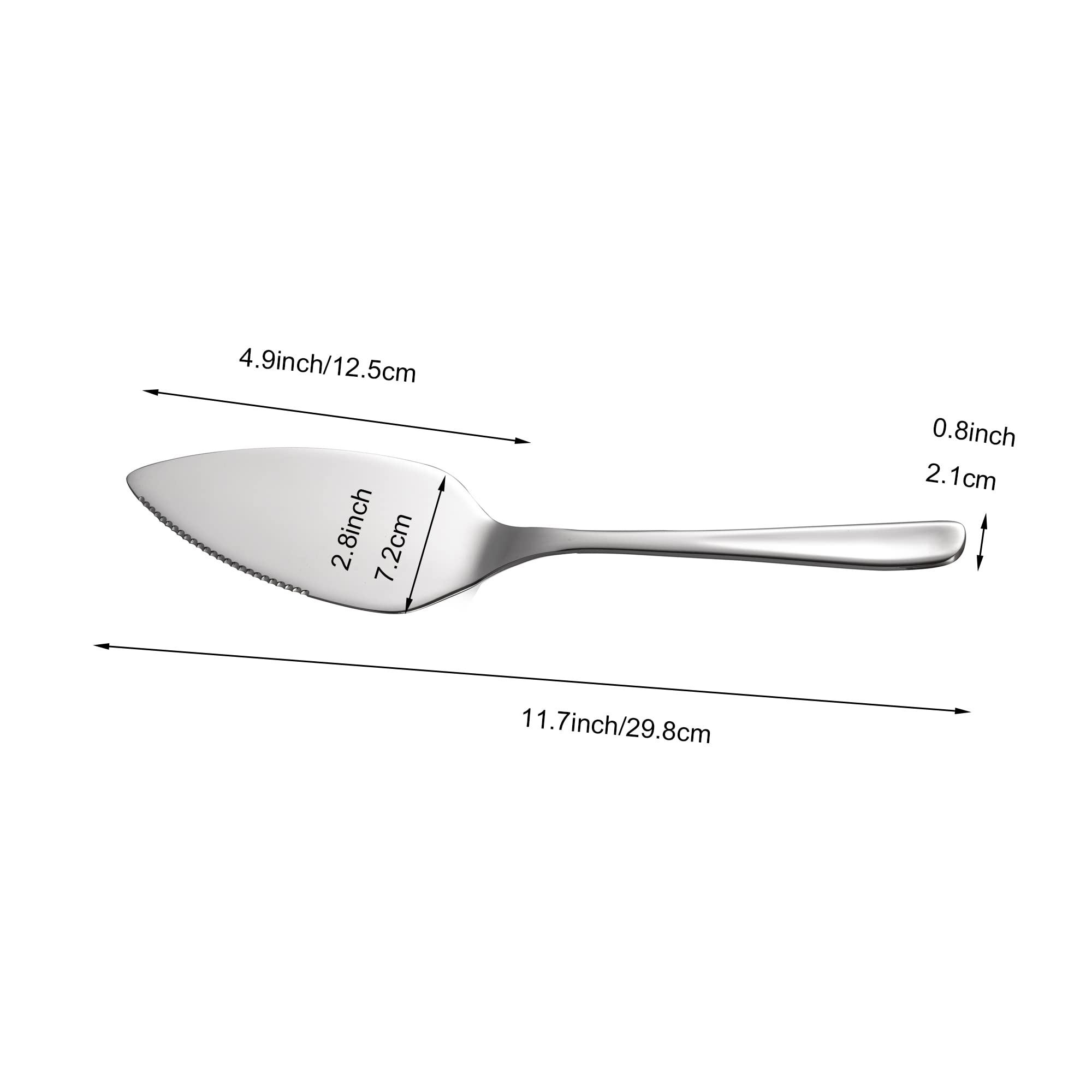 IMEEA Large Pie Server Cake Server Spatula 18/10 Stainless Steel Serrated Pie Server, 11.7-Inch