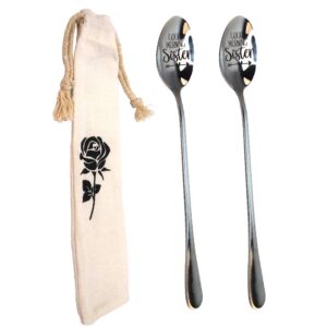 THREE HUMAN 2 Pieces Good Morning Sister Spoon, Gifts for Friend, Sister Birthday, Sister In Law