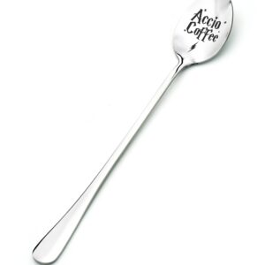 Accio Coffee Spoon - Stainless Steel Engraved Teaspoon - Wizarding Coffee Lover Gift - Harry Potter Inspired Gift - Funny and Unique Present for Birthday, Christmas, Halloween