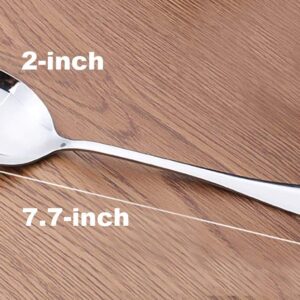 Goeielewe 2-Pack Soup Serving Spoon 7.7-inch Stainless Steel Table Spoon for Buffet, Dinner, Restaurants, Kitchen (Soup Spoon)