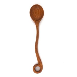 jabihome wood waving eating spoon with hole, easter gifts for mom, small soup spoon, handmade wood mom gifts, cooking gifts for women, hostess gifts