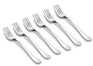 home use stainless steel fork,dishwasher safe, rust free kitchenware, silver, medium set of 6 pieces.