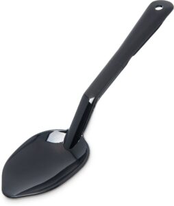 carlisle foodservice products 441003 high heat solid plastic spoon, 11", black