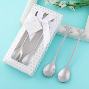 Set of 24 Coffee Drinking Spoon Teaspoon Set Wedding Favors Gifts,Coffee Spoon Wedding Gifts for Guests Bridal Shower Souvenirs Party Supplies Baby Shower Party Giveaways (Silver, 24)