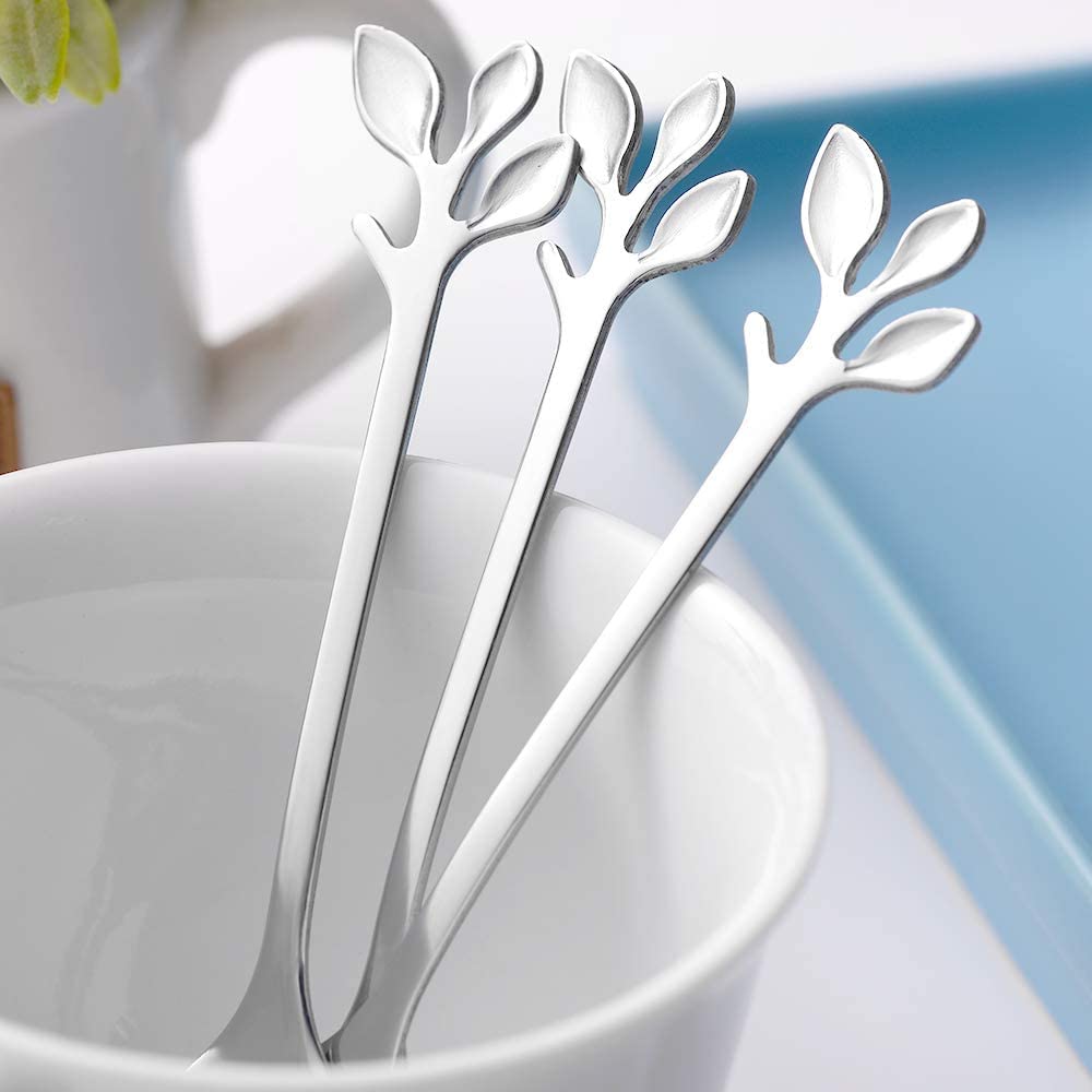 Set of 24 Coffee Drinking Spoon Teaspoon Set Wedding Favors Gifts,Coffee Spoon Wedding Gifts for Guests Bridal Shower Souvenirs Party Supplies Baby Shower Party Giveaways (Silver, 24)