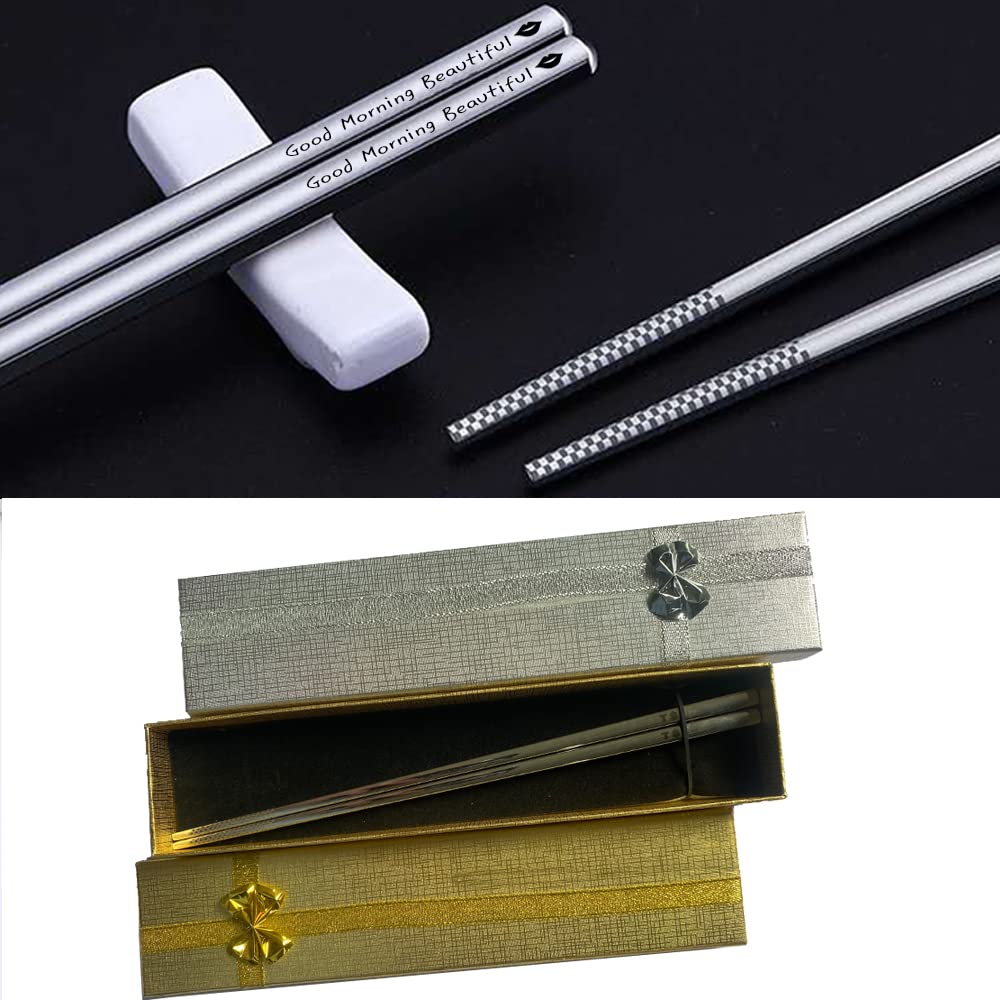 qiqule Personalized chopsticks Can be customized and reused with box