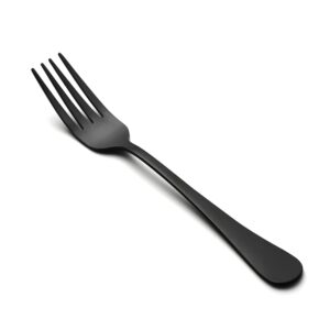 lianyu black salad forks set of 12, stainless steel silverware flatware forks, appetizer dessert forks for home restaurant wedding party, mirror finish, dishwasher safe