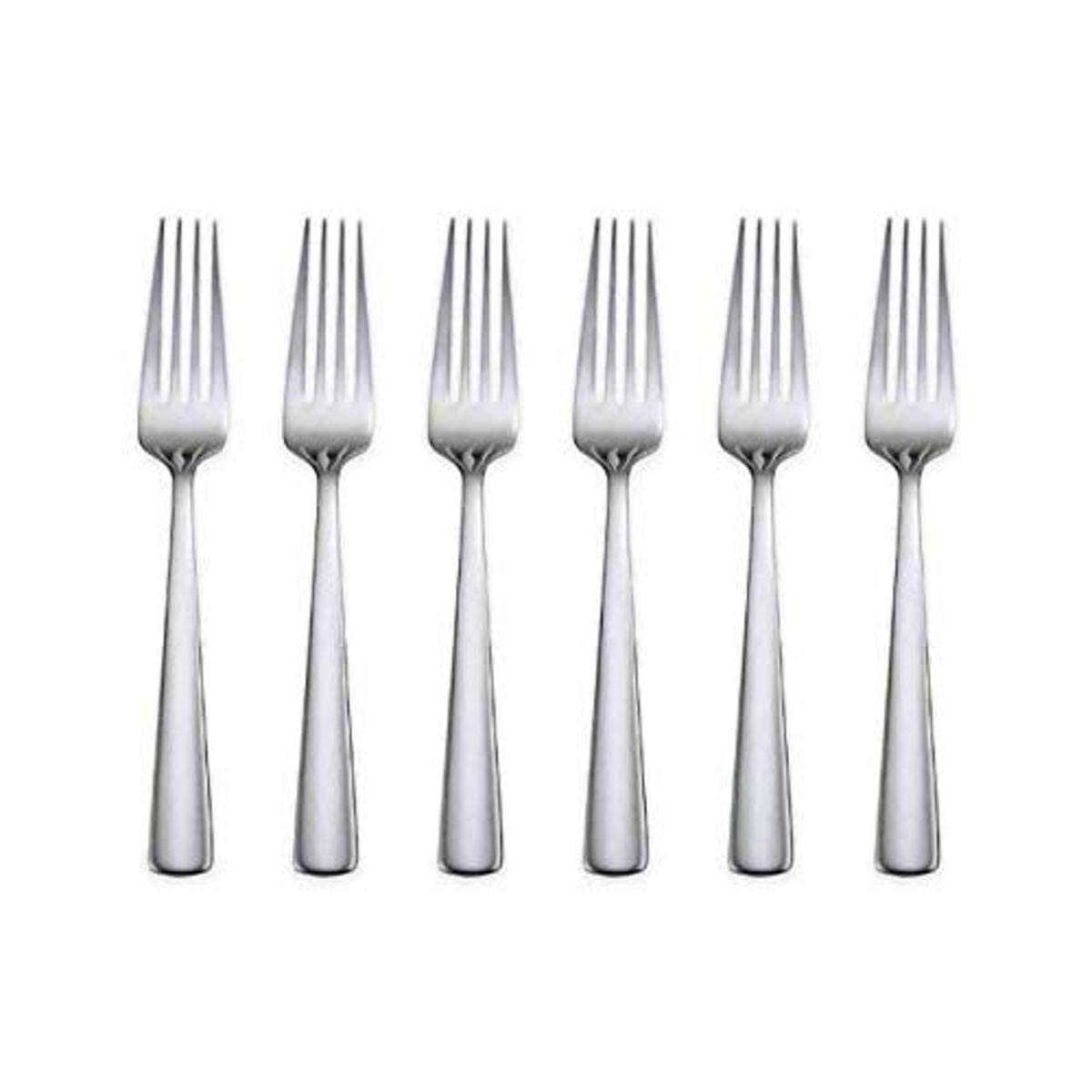 Oneida Aptitude Everyday Flatware Dinner Forks, Set of 6, 18/0 Stainless Steel, Silverware Set