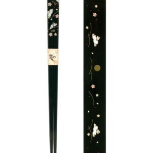 Ryu Mei 058016 Rabbit Japanese Chopstick Box and Set, Black