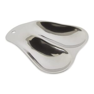 rsvp stainless steel double spoon rest. 7"
