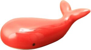 hamamotou, 29-24 chopsticks holder, colored glazed whale, red, set of 2, approx. 0.9 x 0.9 x 0.5 inches (2.2 x 2.2 x 1.2 cm)