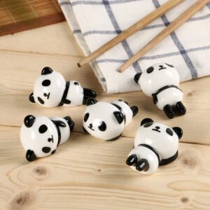 stjdm apulm panda chop stick rest 5 different shapes ceramic giant panda home decoration suitable for giving gifts to relatives and friends